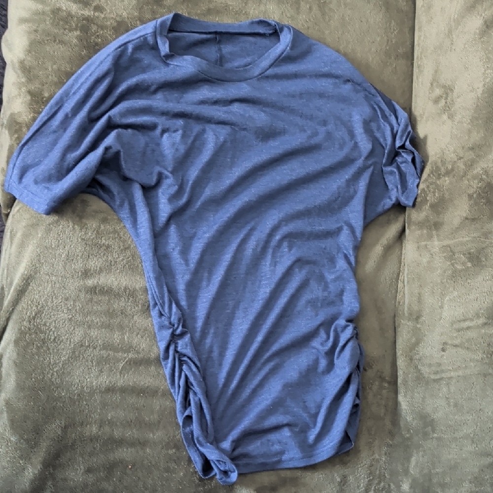 Casual Blue Short Sleeve Women's Tee